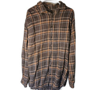 Consensus Sportswear Men's XLT Cotton Flannel Button-Up‎ Plaid Shirt Dad Core